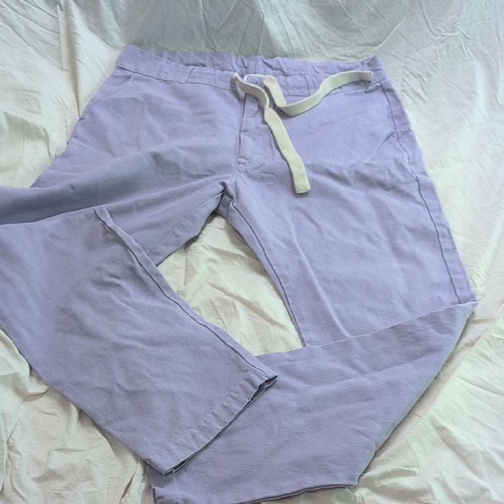 Jungmaven Lavender Joggers with Cream Tie